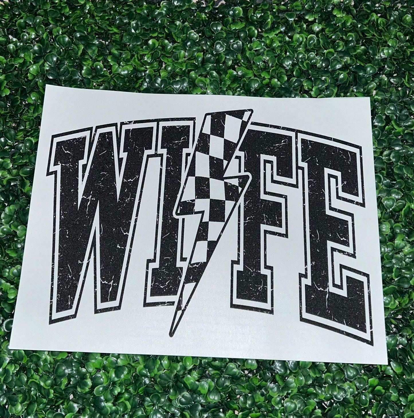 Wife w/Lightning Bolt Screen Print Heat Transfer