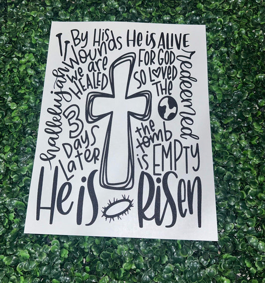 He Is Risen Screen Print Heat Transfer