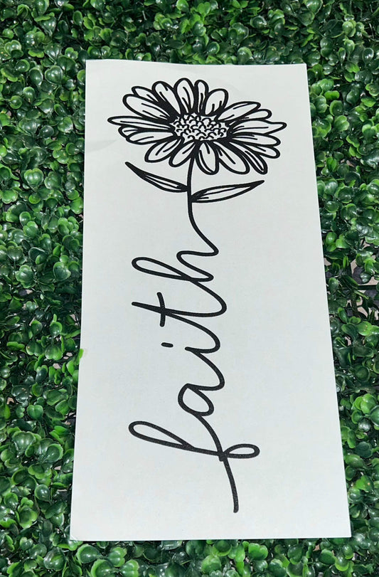 Faith - Flower Screen Print Heat Transfer