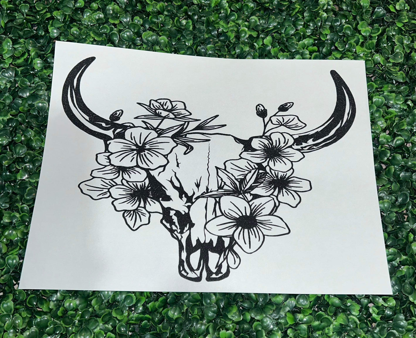 Flowered Cow Screen Print Heat Transfer