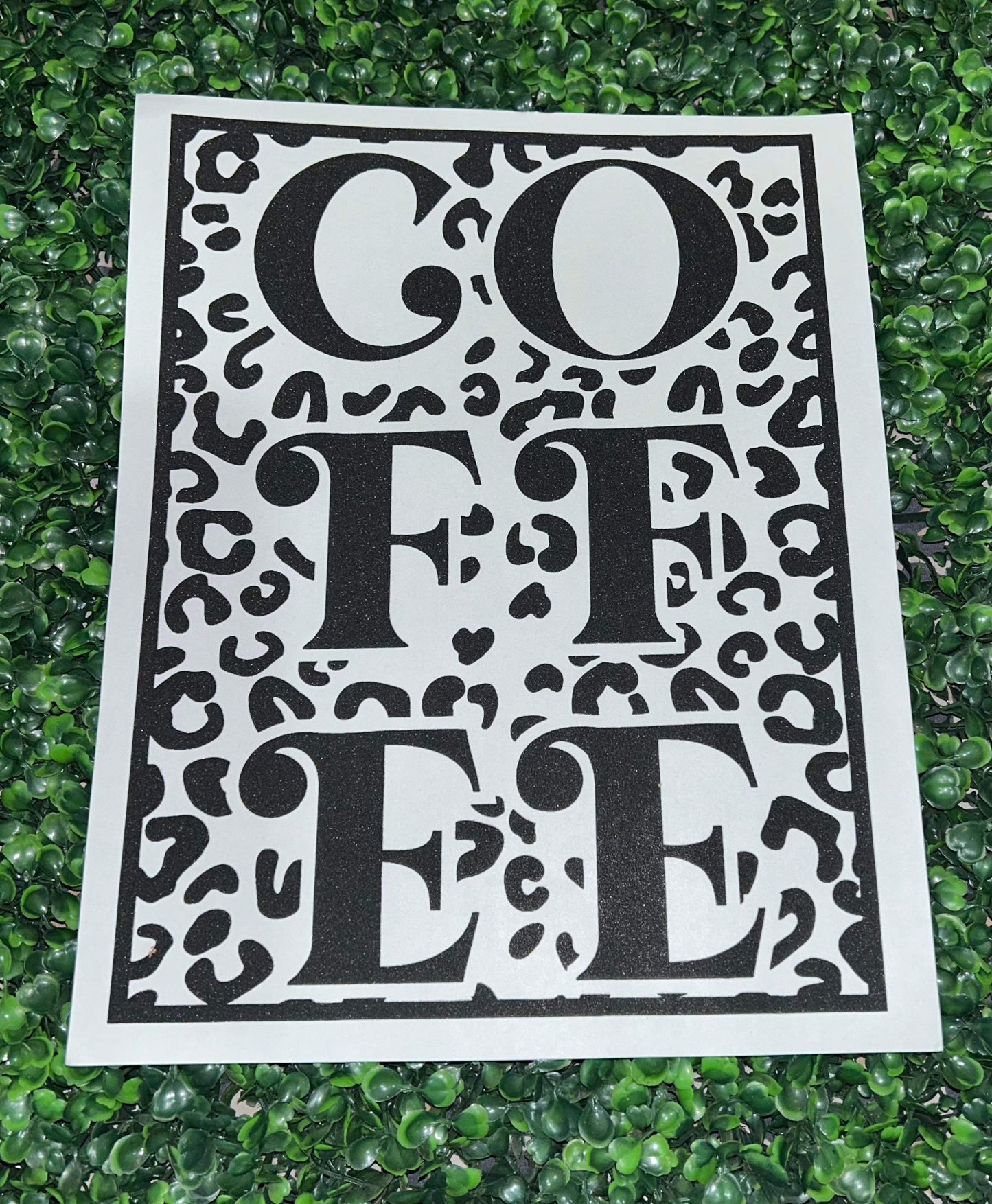 COFFEE Leopard Print Screen Print Heat Transfer