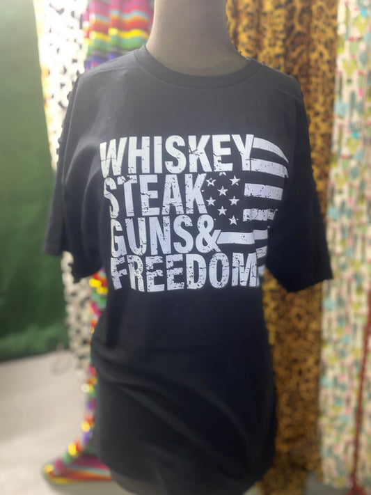 Whiskey, steak, guns & freedom unisex