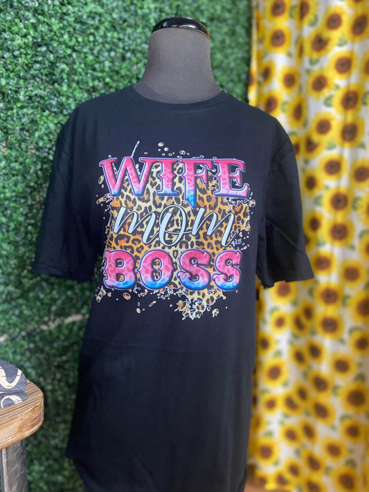 wife mom boss tshirt